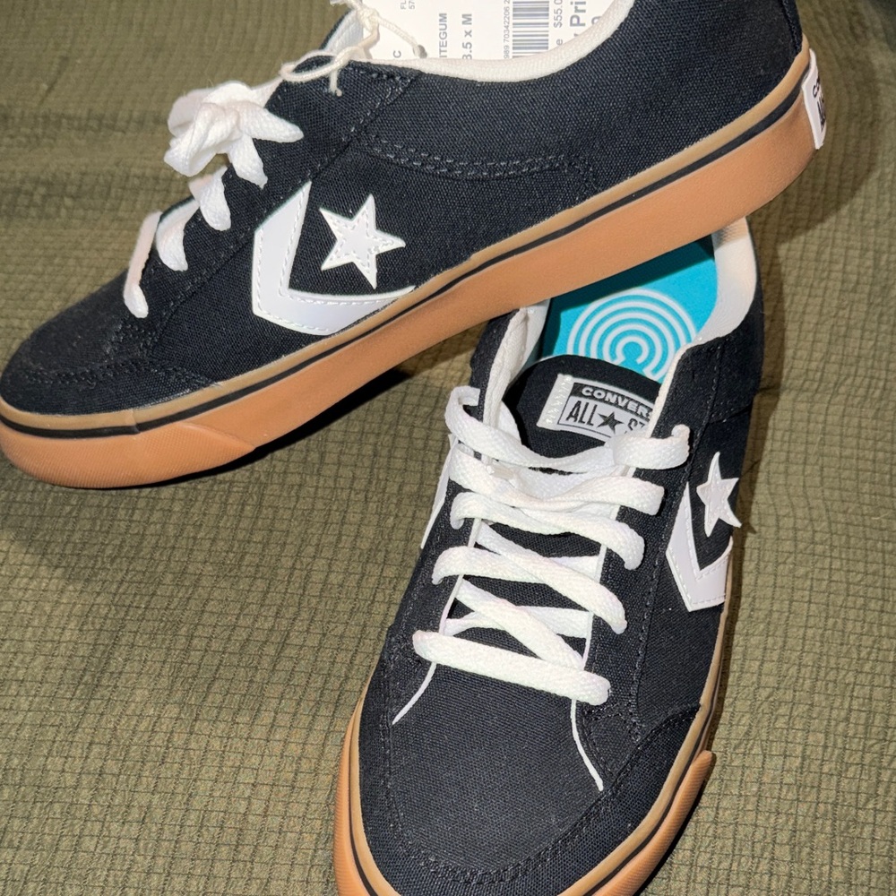 Converse Black Canvas Sneakers with White Accents